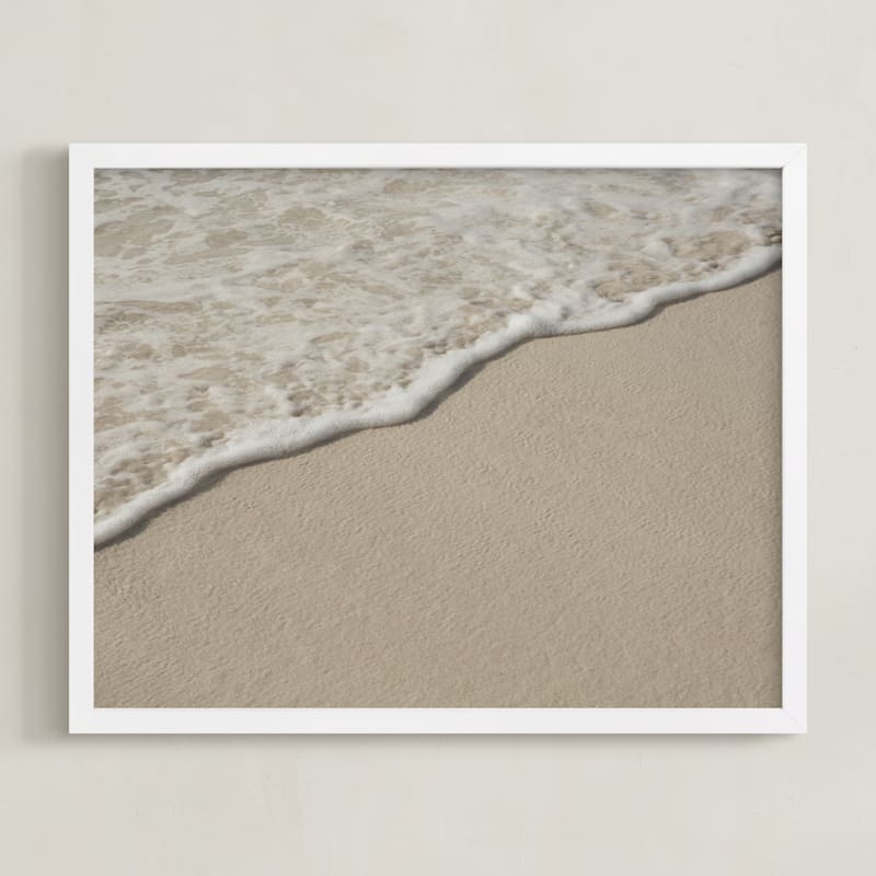 "A Kiss Upon" - Art Print in Natural by DENiSE CREW. - Framed