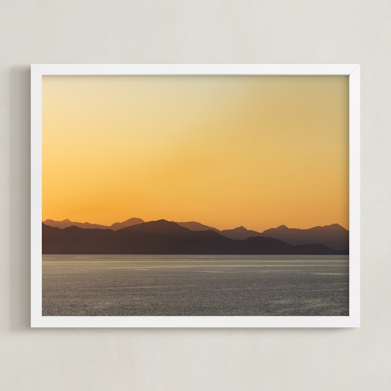 "Seafall" - Art Print in Sunset by Eric Clegg - Framed