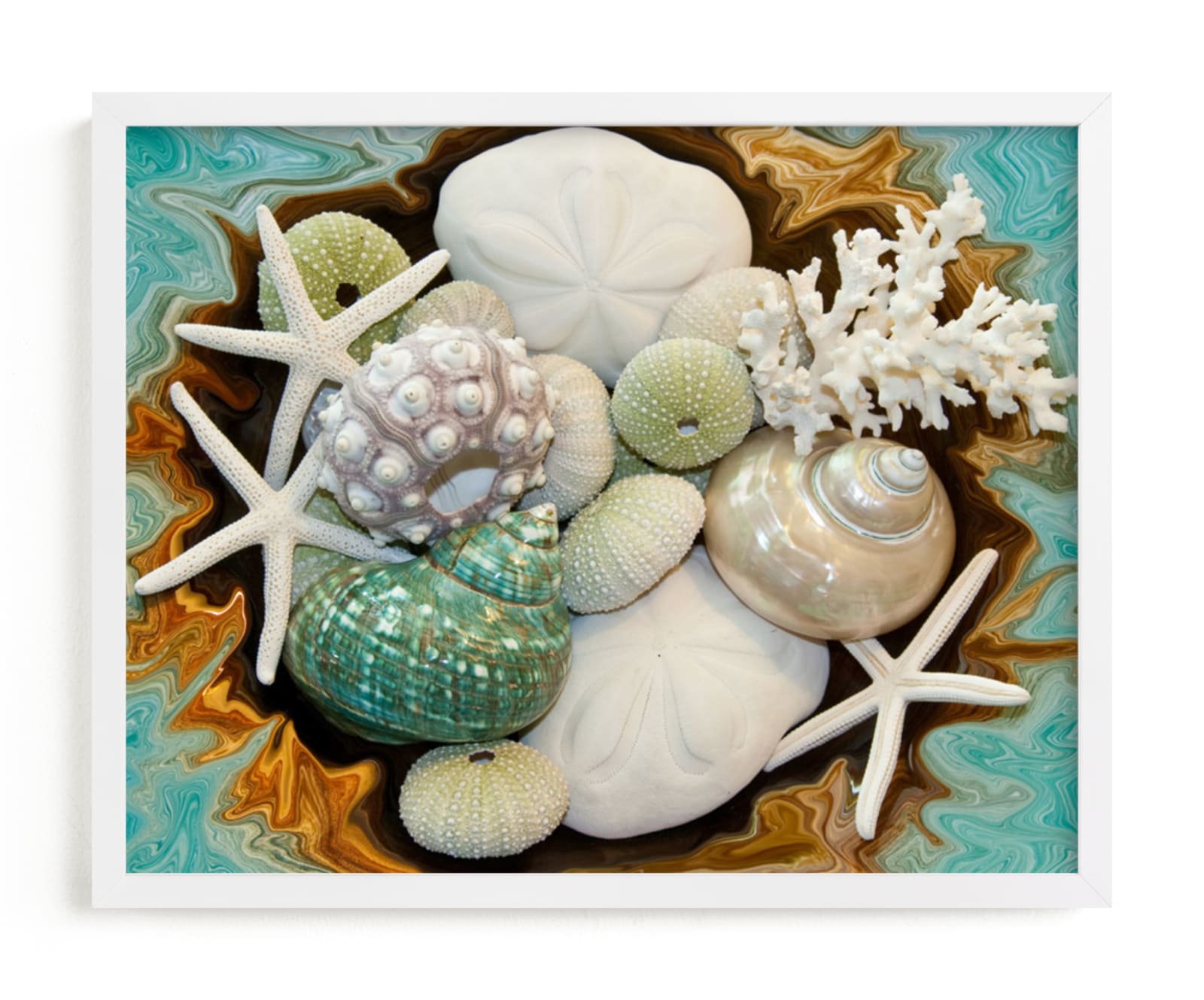 "Sea Shell Swirls" - Art Print by Debra Butler in beautiful frame options and a variety of sizes.