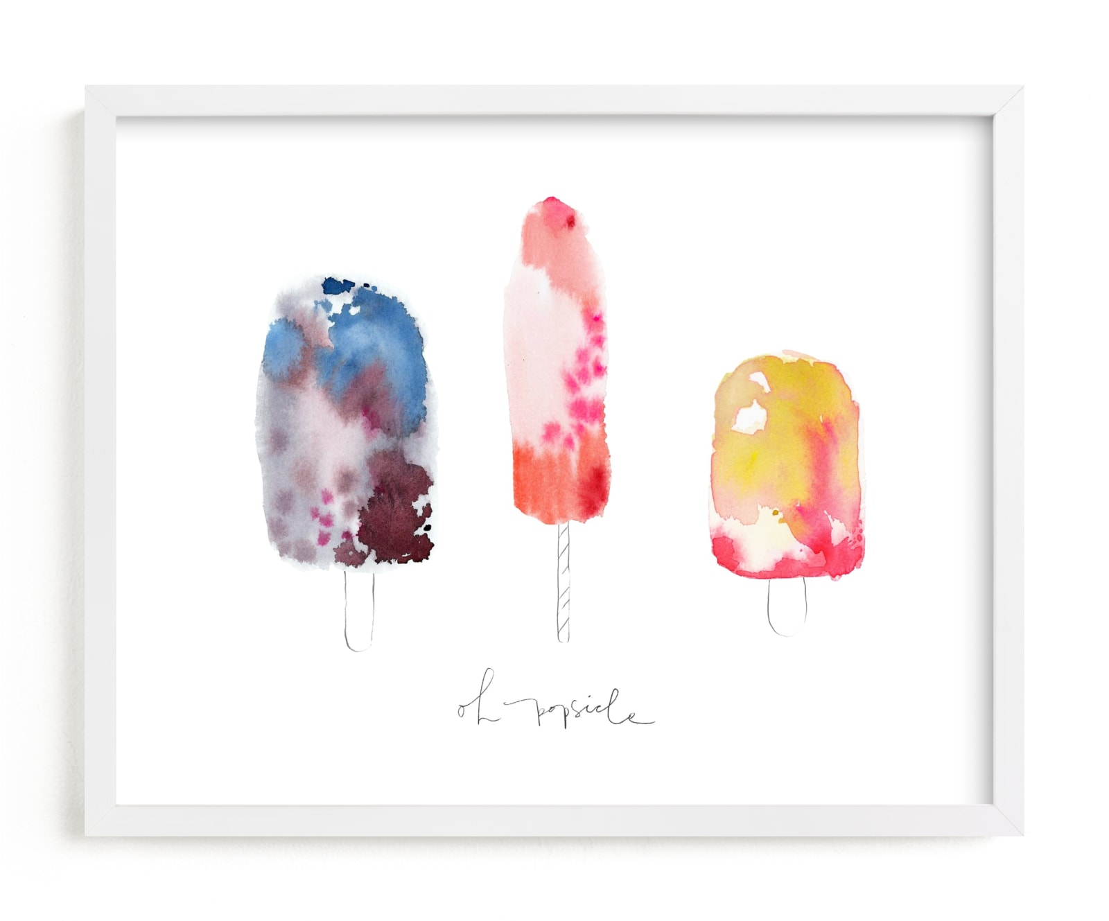 "Oh Popsicle" - Art Print by Kelly Ventura in beautiful frame options and a variety of sizes.