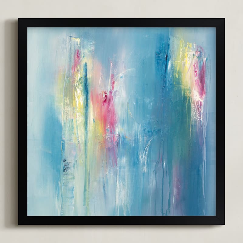 "Unrequited Color" - Art Print in Summer Sky Blue by Laura Viapiano - Framed