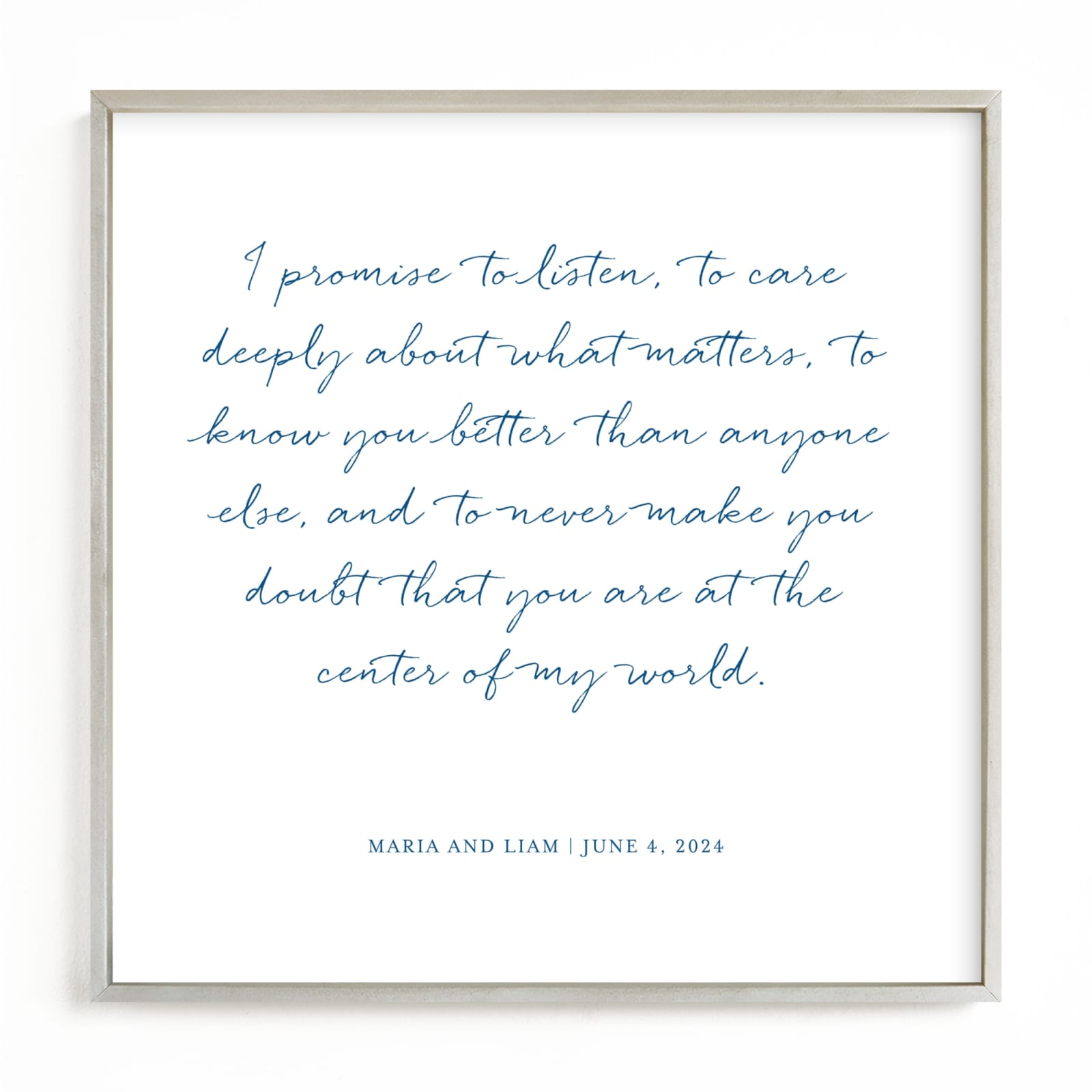 This is a blue photos to art by Minted called Your Vows as an Art Print.