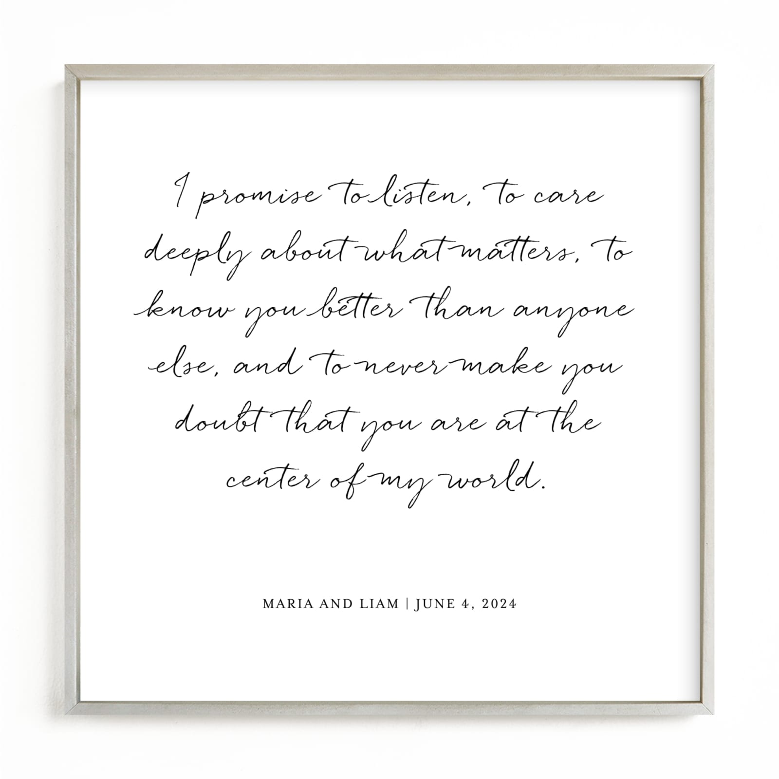 This is a grey photos to art by Minted called Your Vows as an Art Print.