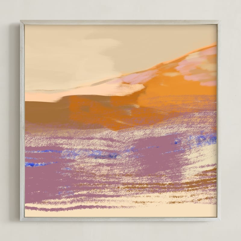 "Mountain Stream #1" - Art Print in Sienna by Simona Gocan - Framed