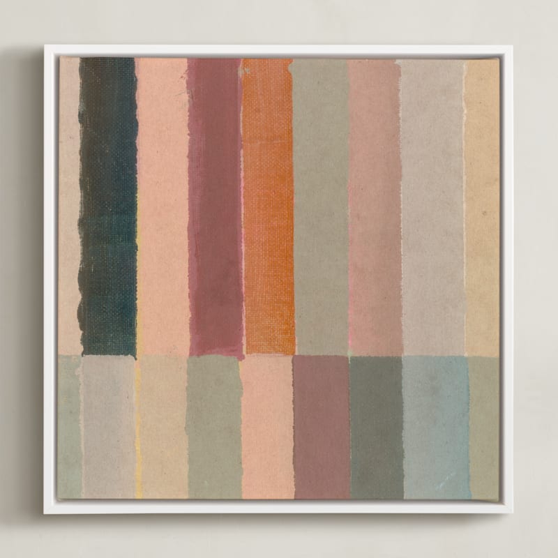 "Piano Bars II" - Art Print in Mauve by Lindsay Megahed - Framed Canvas