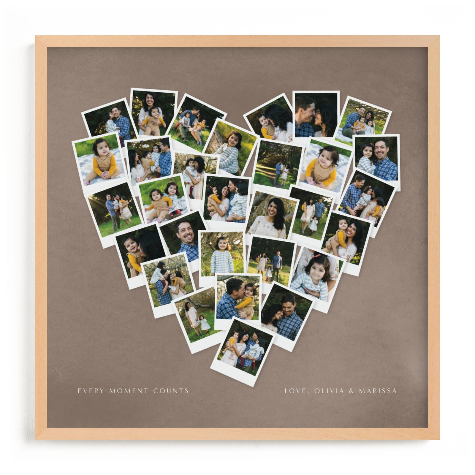 This is a colorful photo art by Minted called Painted Hues Heart Snapshot Mix® Warm.