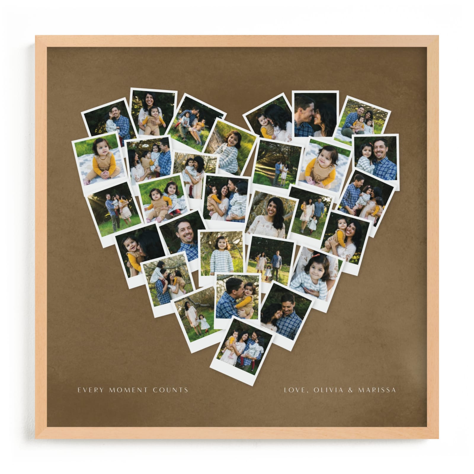 This is a brown, beige photo art by Minted called Painted Hues Heart Snapshot Mix® Warm.