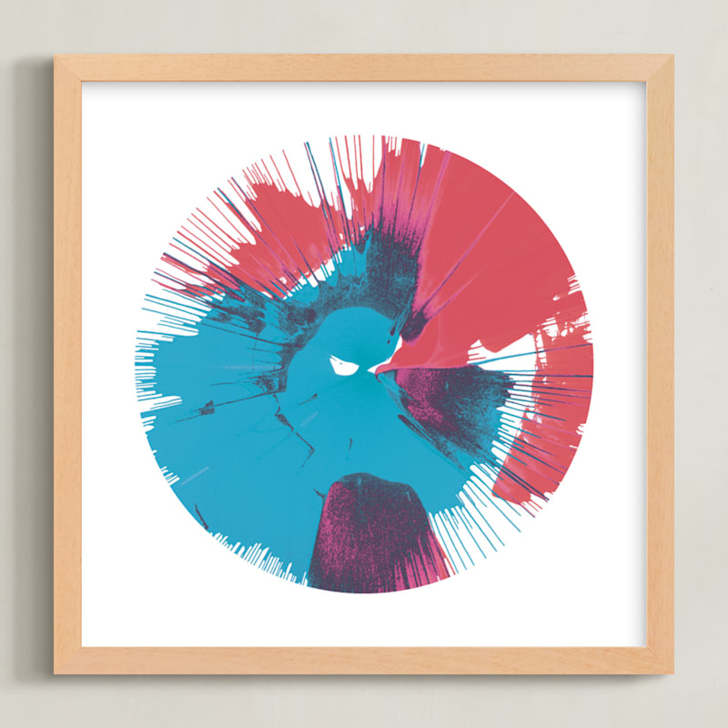 "Abstract Spin Art in Rocket Pop" - Art Print in Rocket Pop by Lauren Webster - Framed