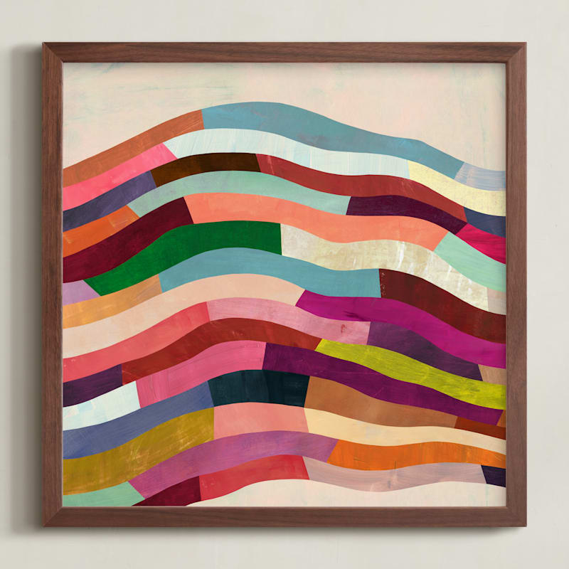 "Strata I" - Art Print in Cream by melanie mikecz - Framed