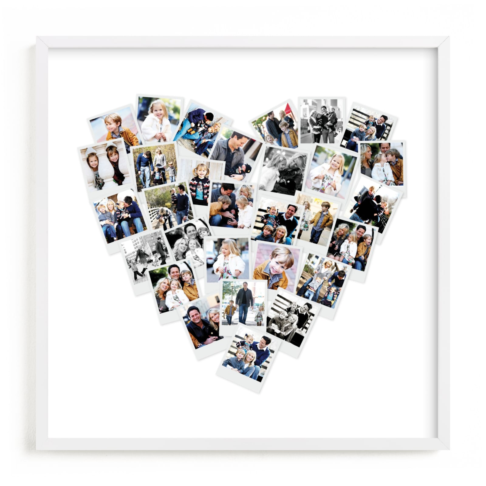 This is a white photo art by Minted called Heart Snapshot Mix® Photo Art.