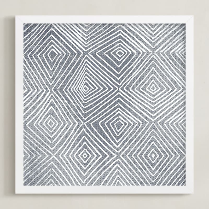 "Abstract Geode 3" - Art Print in Ash by Kerry Doyle - Framed
