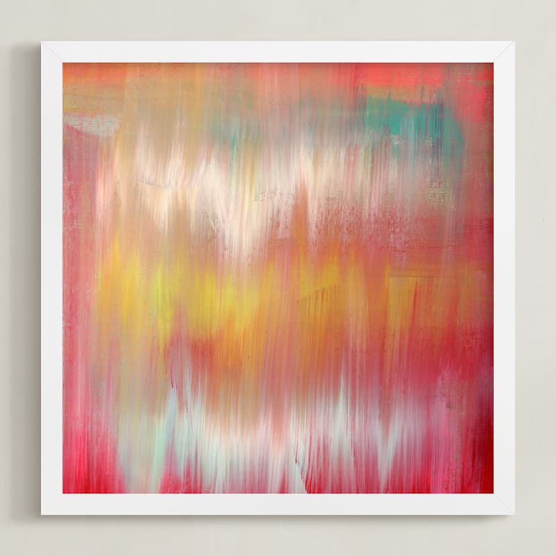"Colorfall" - Art Print in Cherry by Lindsay Megahed - Framed
