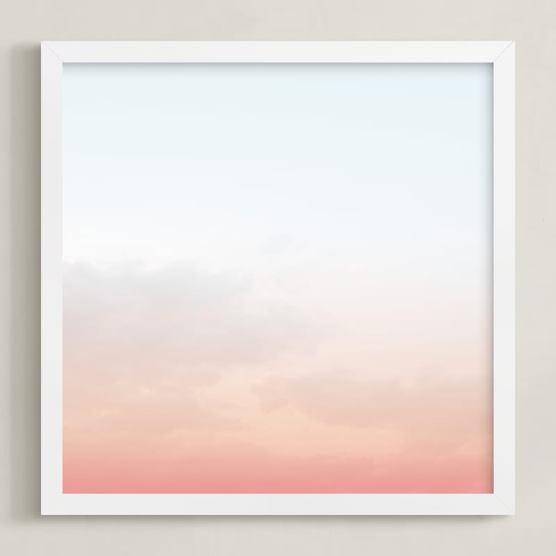 "Brooklyn Sky V" - Art Print in Ice Blue by Nature Inspired - Framed