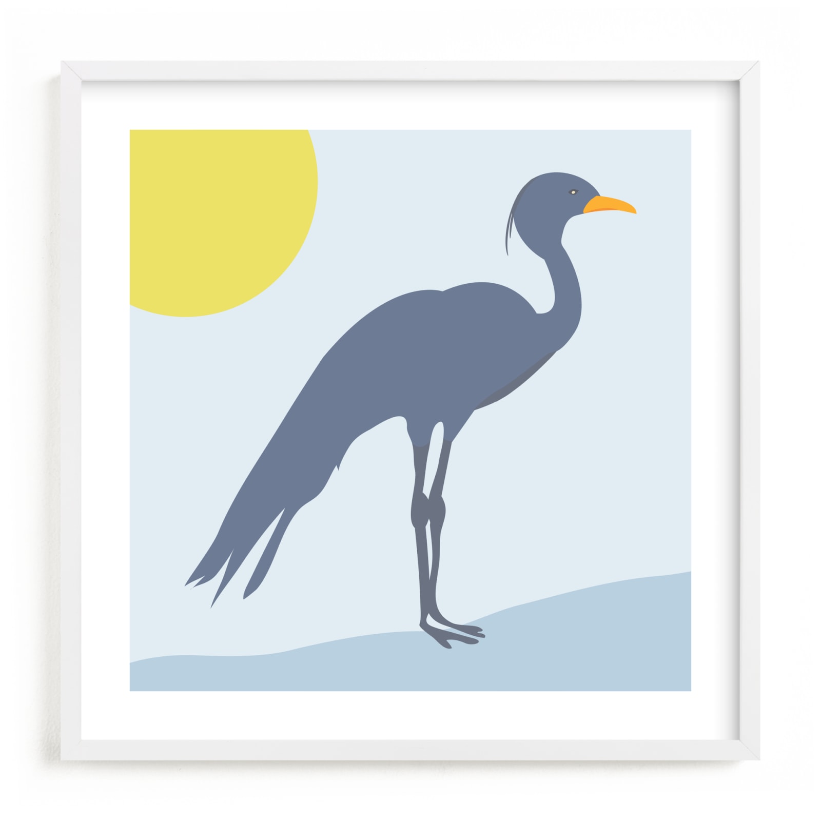 "Blue Crane" - Art Print by Red Impressionz in beautiful frame options and a variety of sizes.