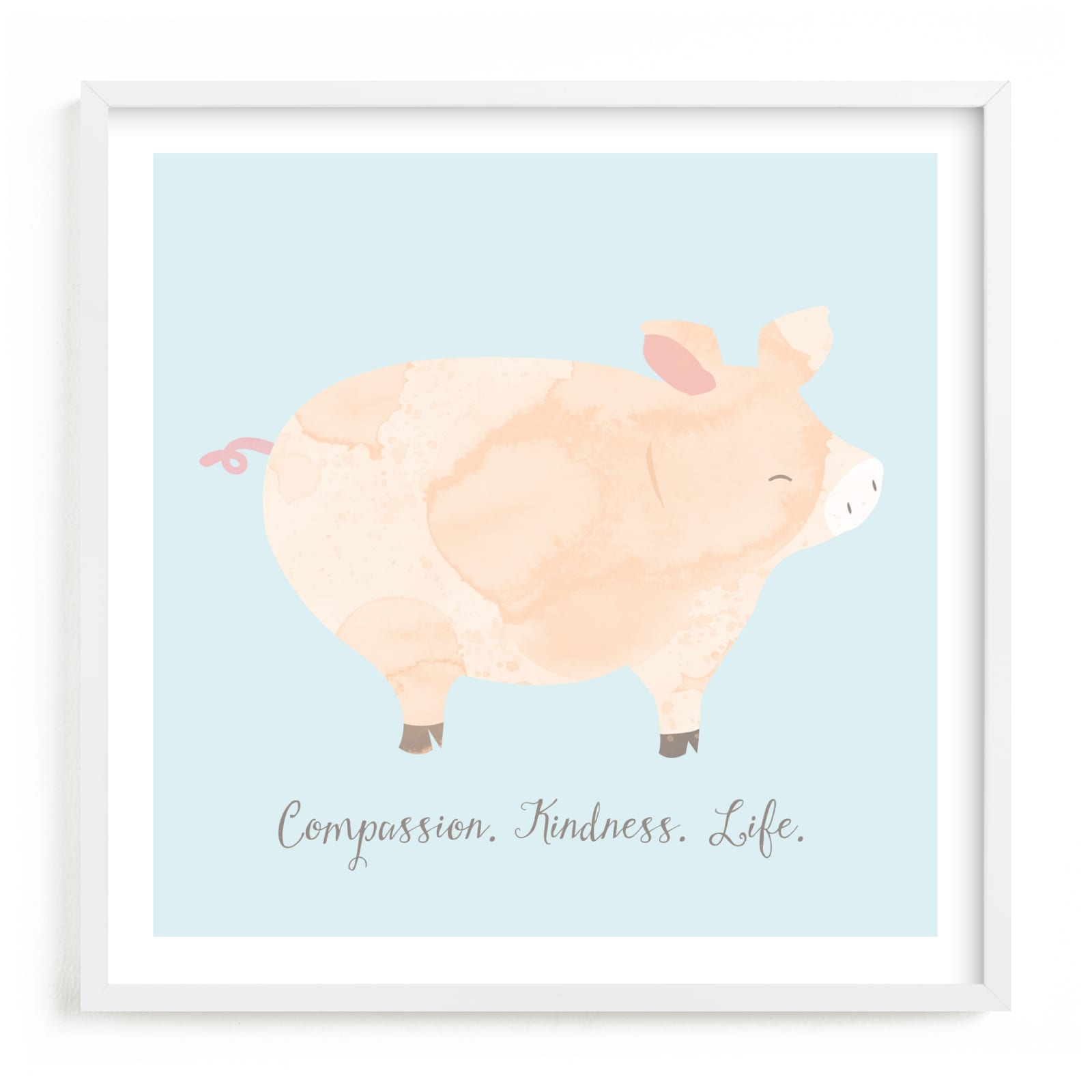 "pig friend" - Art Print by peetie design in beautiful frame options and a variety of sizes.