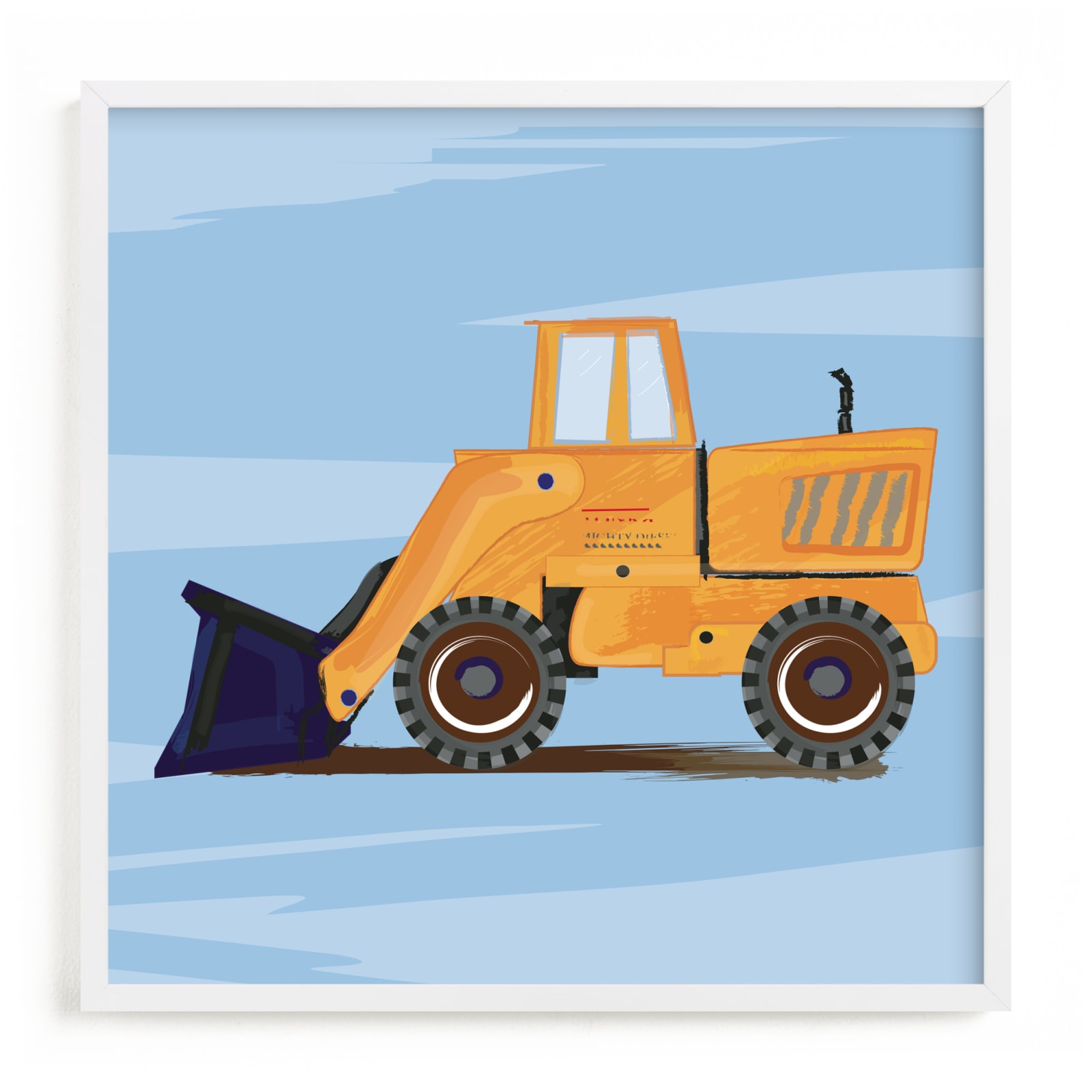 "Digger truck art" - Art Print by Rebecca Marchese in beautiful frame options and a variety of sizes.