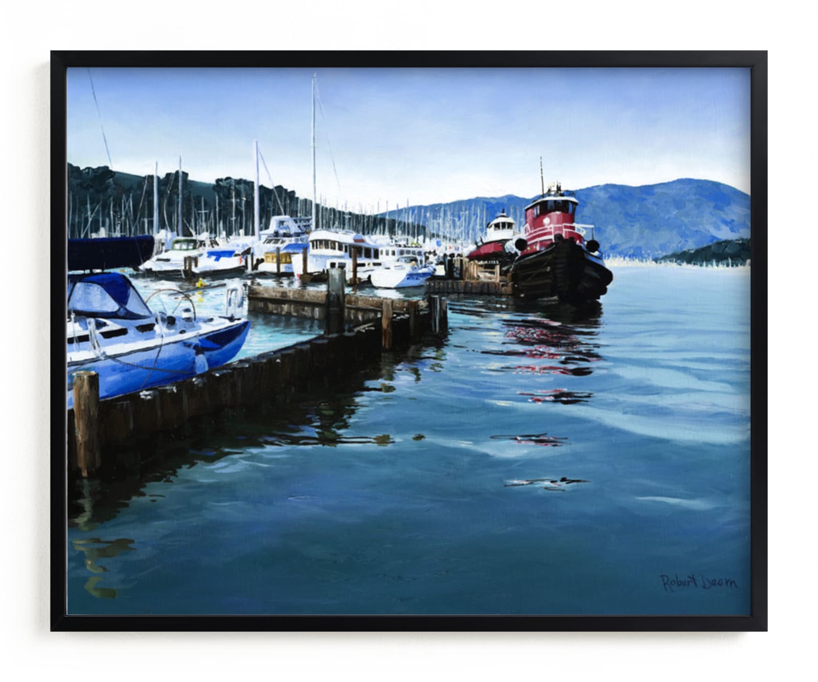 "Sausalito" - Art Print by Robert Deem in beautiful frame options and a variety of sizes.