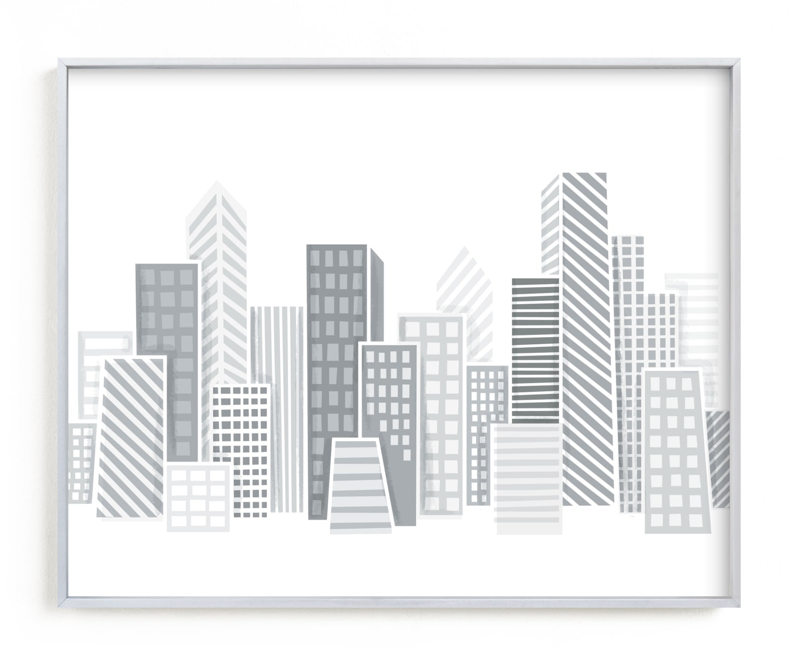 "Kid City Skyline" - Art Print by Jessie Steury in beautiful frame options and a variety of sizes.