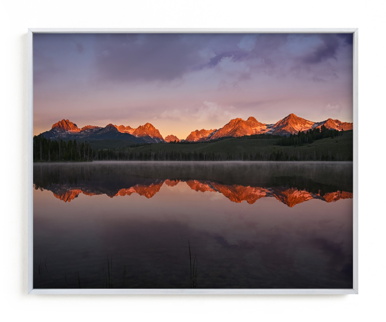 "Dawn Breaking, Little Redfish Lake, ID" by Abby Ehntholt in beautiful frame options and a variety of sizes.