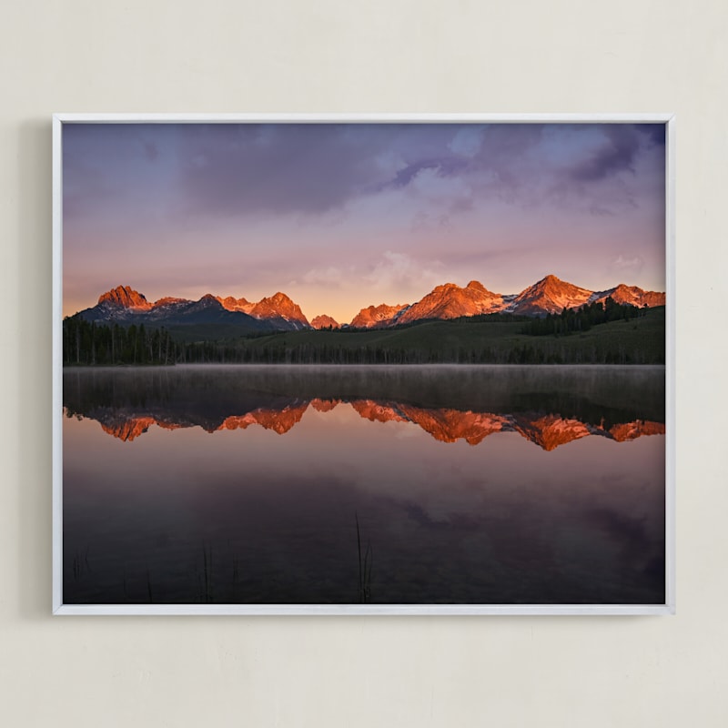 "Dawn Breaking, Little Redfish Lake, ID" by Abby Ehntholt in beautiful frame options and a variety of sizes.