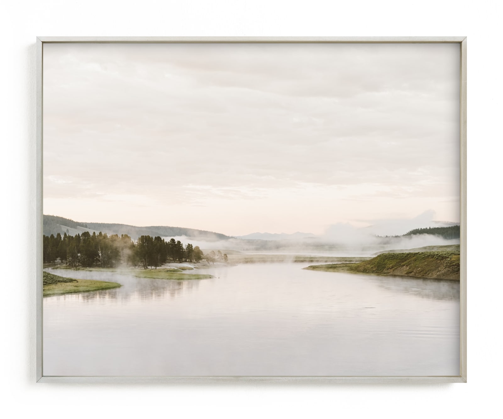 "Misty lake" - Limited Edition Art Print by Kamala Nahas in beautiful frame options and a variety of sizes.