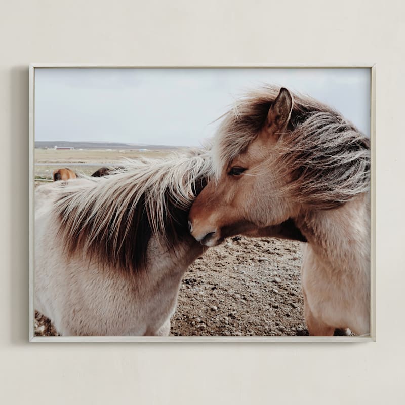 "Wild Wind" - Art Print in Warm Tan by Claire Duda - Framed