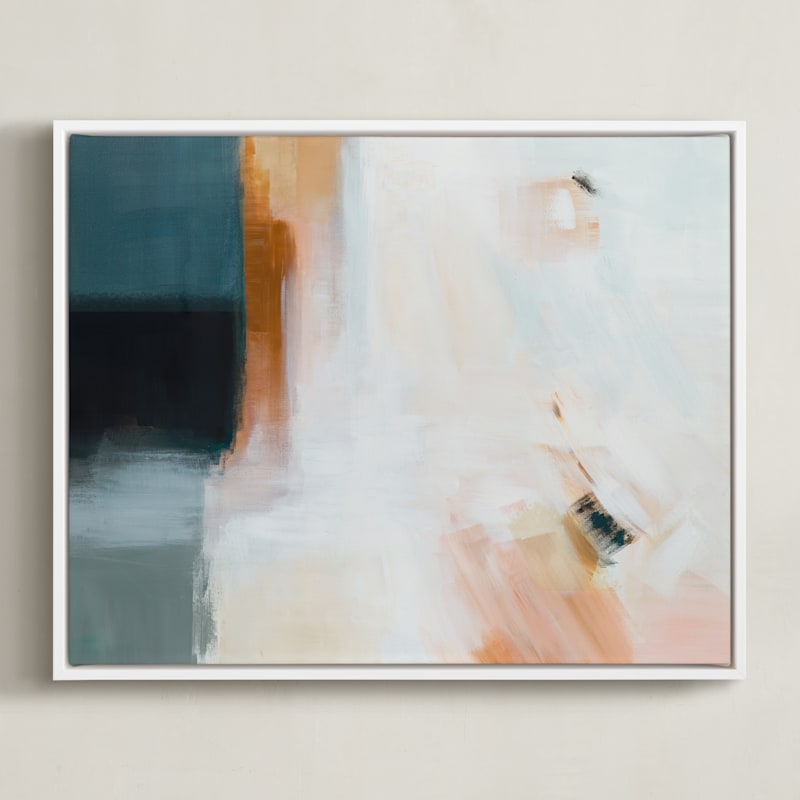 "Coast 2" - Art Print in Coast Blue by AlisonJerry - Framed Canvas