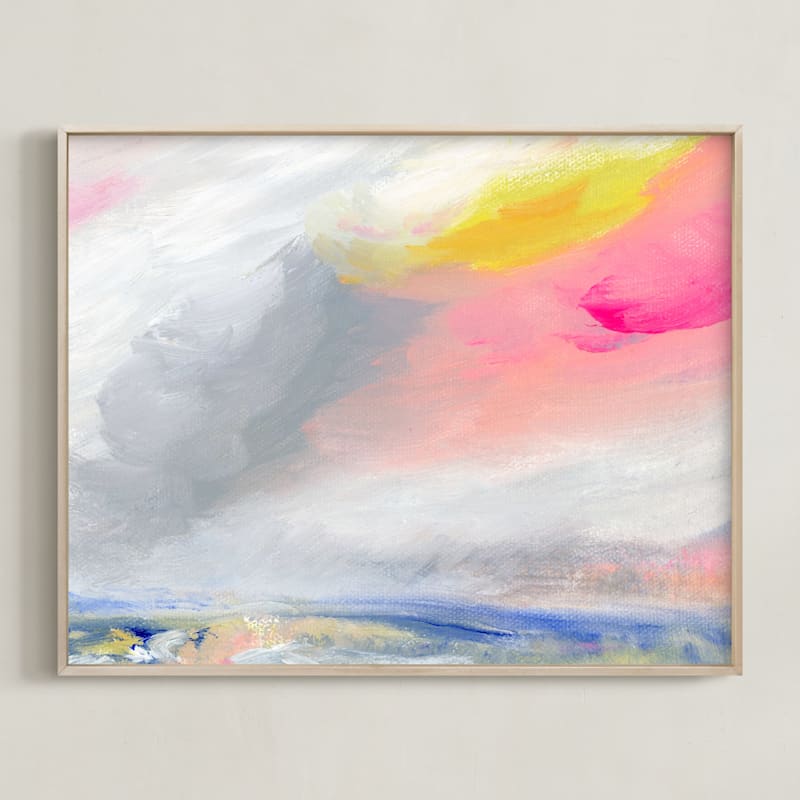"Sun Down" - Art Print in Petal by Lindsay Megahed - Framed
