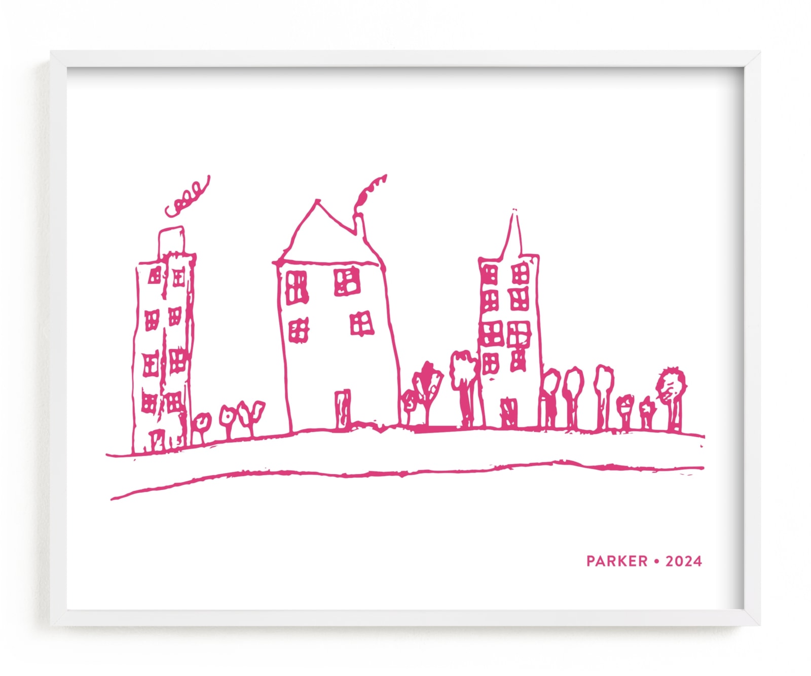 This is a pink photos to art  by Minted called Your Drawing as Art Print.