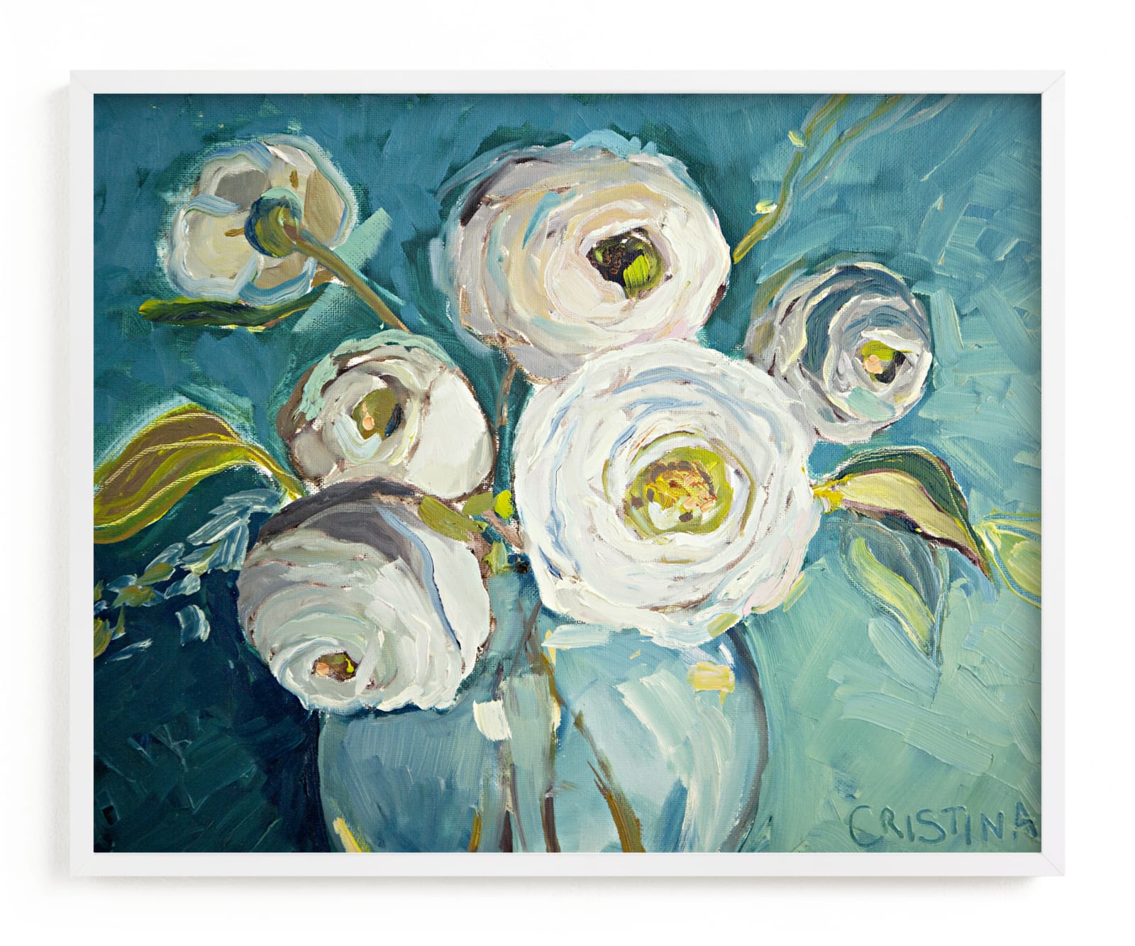"White Peonies II" by Cristina Marie in beautiful frame options and a variety of sizes.
