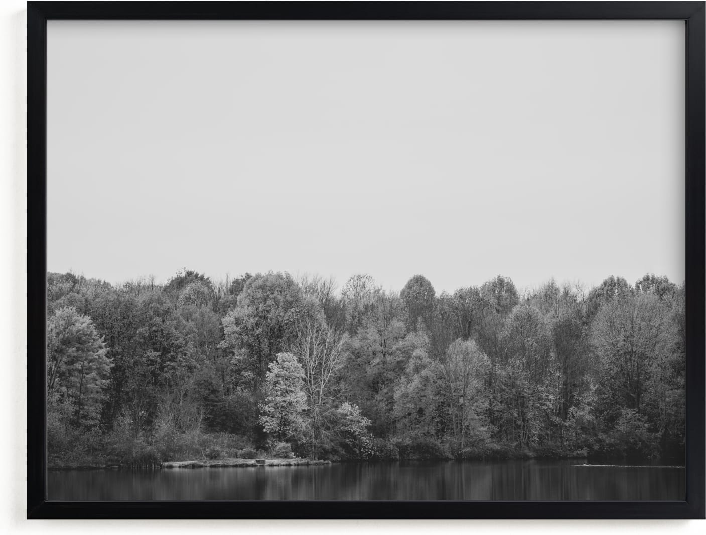 This is a black and white art by Robin Ott called lake side.