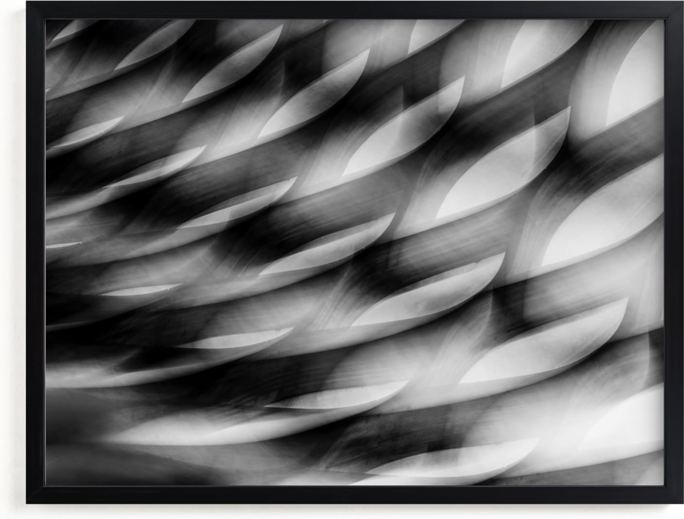This is a black and white art by Angie McMonigal called In motion.