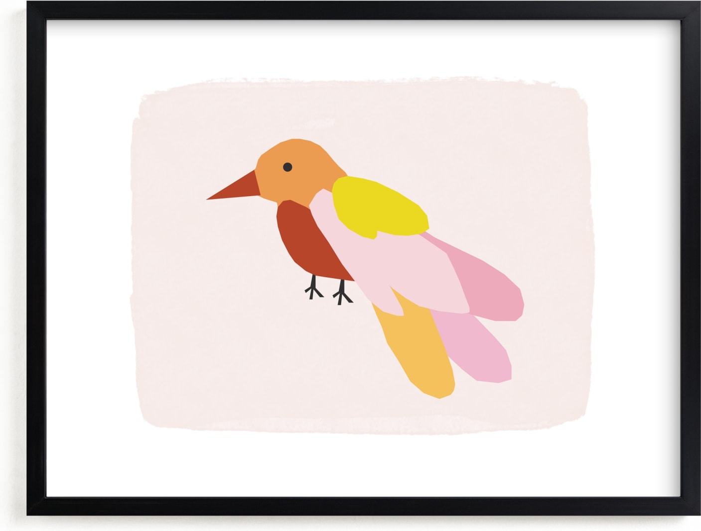 This is a colorful kids wall art by Morgan Kendall called Bird No. 2.