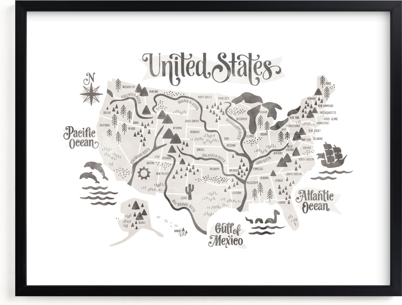 This is a brown art by Jessie Steury called Pirate Map.