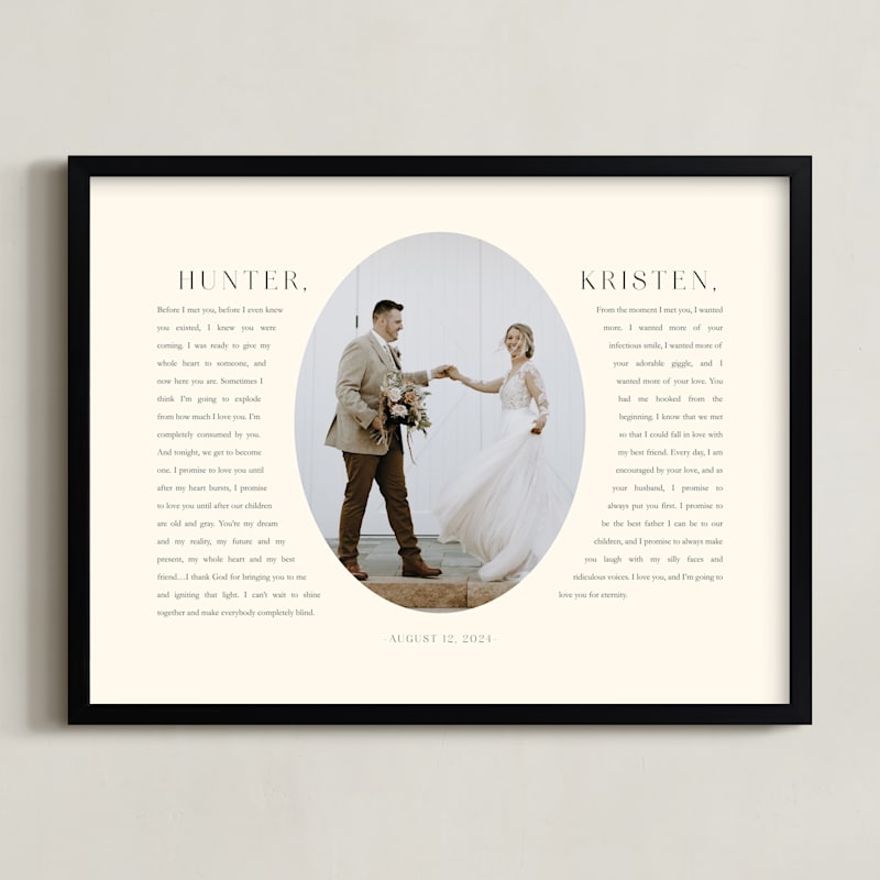 "Our Vows: Framed Photo" - Custom Photo Art by Sarah Curry in beautiful frame options and a variety of sizes.