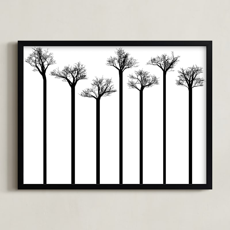"Stand Tall" - Art Print in black on white by Leanne Friedberg - Framed