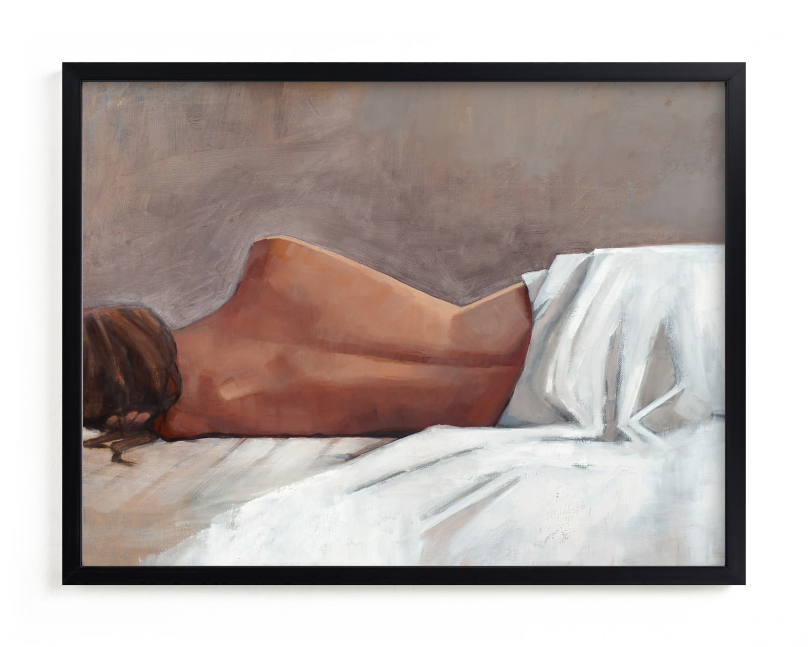 "Draped Figure Study in White" - Open Edition Fine Art Print by Rachel Nelson in beautiful frame options and a variety of sizes.