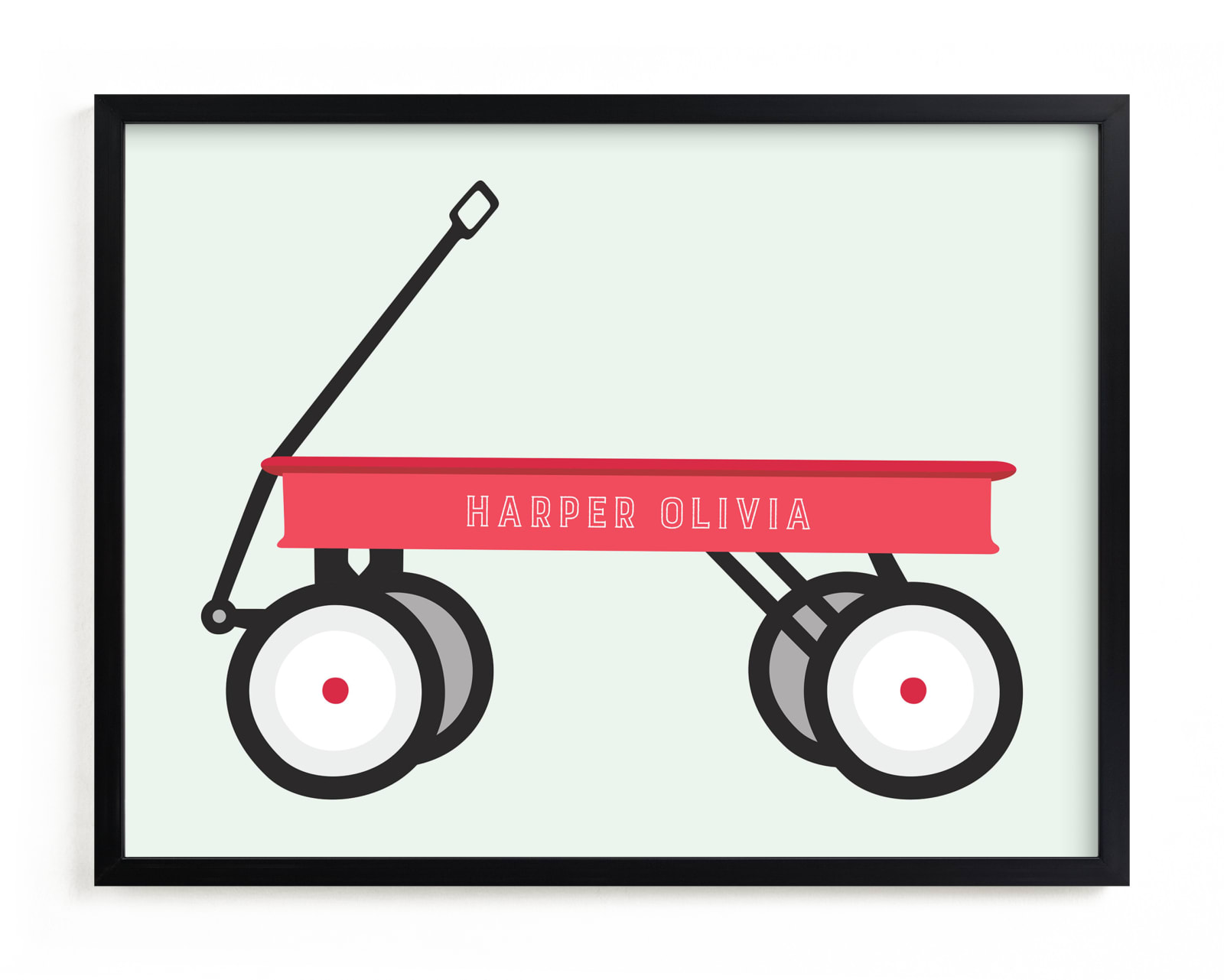 "Little Red Wagon" - Children's Custom Art Print by Alexandra Cohn in beautiful frame options and a variety of sizes.