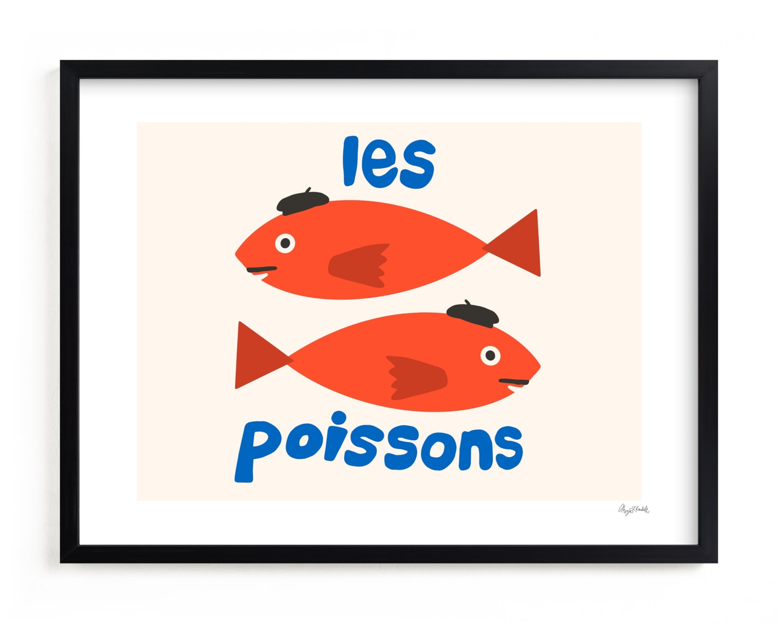 "French Fish" - Limited Edition Art Print by Morgan Kendall in beautiful frame options and a variety of sizes.