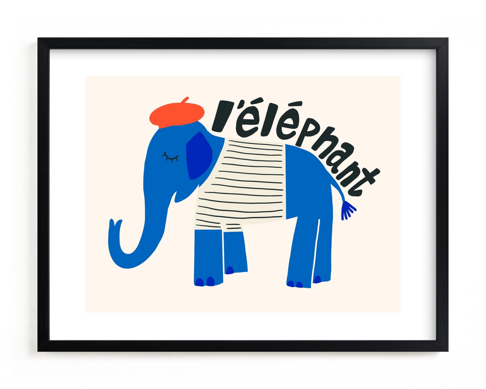 "French Elephant" - Limited Edition Art Print by Morgan Kendall in beautiful frame options and a variety of sizes.
