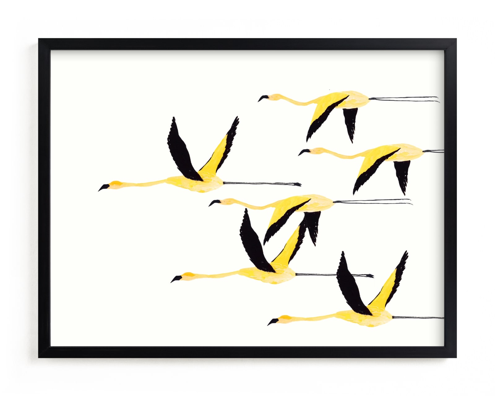 "Flyymingos" - Limited Edition Art Print by Anee Shah in beautiful frame options and a variety of sizes.