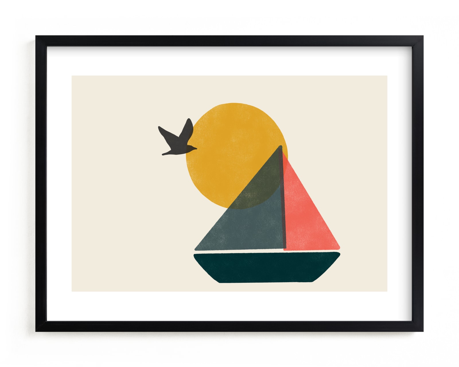 "Graphic Sailboat" - Limited Edition Art Print by Daily Design Co in beautiful frame options and a variety of sizes.