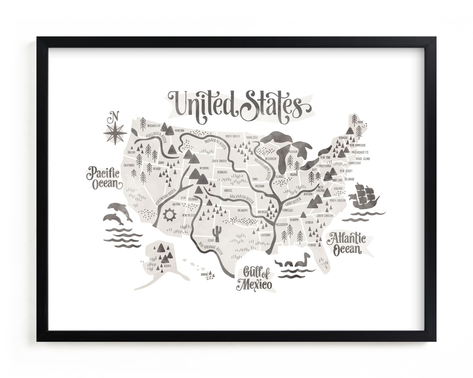 "Pirate Map" by Jessie Steury in beautiful frame options and a variety of sizes.