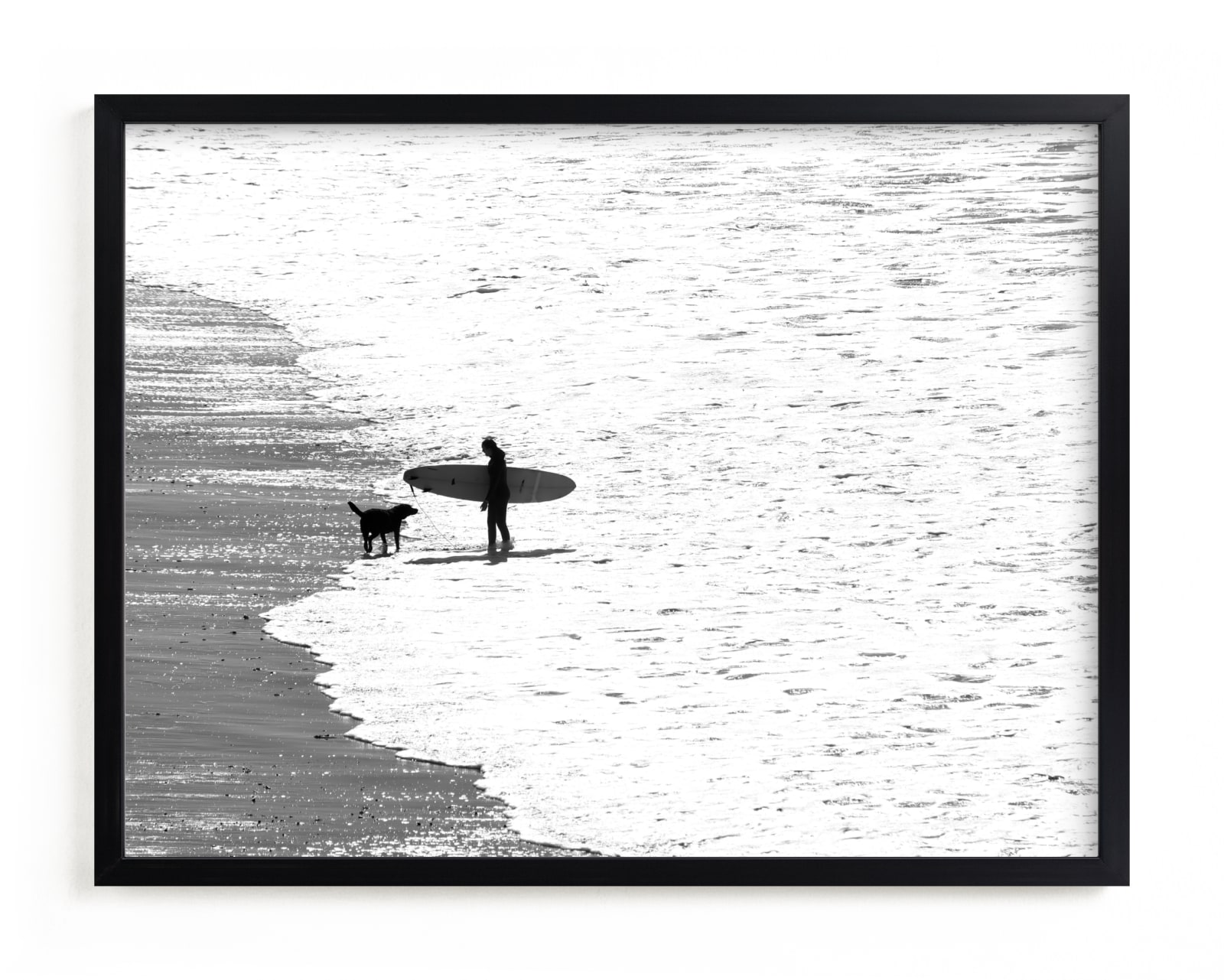 "Beach Dog" by Leslie Le Coq in beautiful frame options and a variety of sizes.
