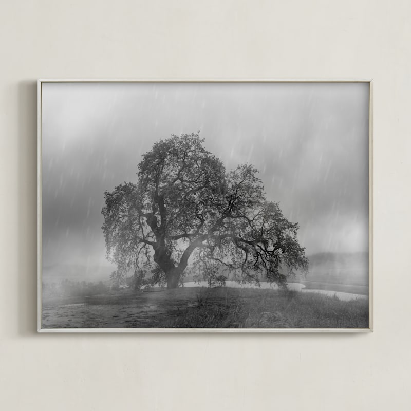 "in the rain" - Art Print in Stormy by Crystal Lynn Collins - Framed