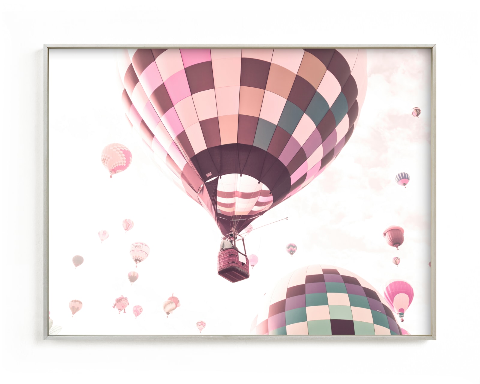 "Rainbow Balloon" - Limited Edition Art Print by Caroline Mint in beautiful frame options and a variety of sizes.