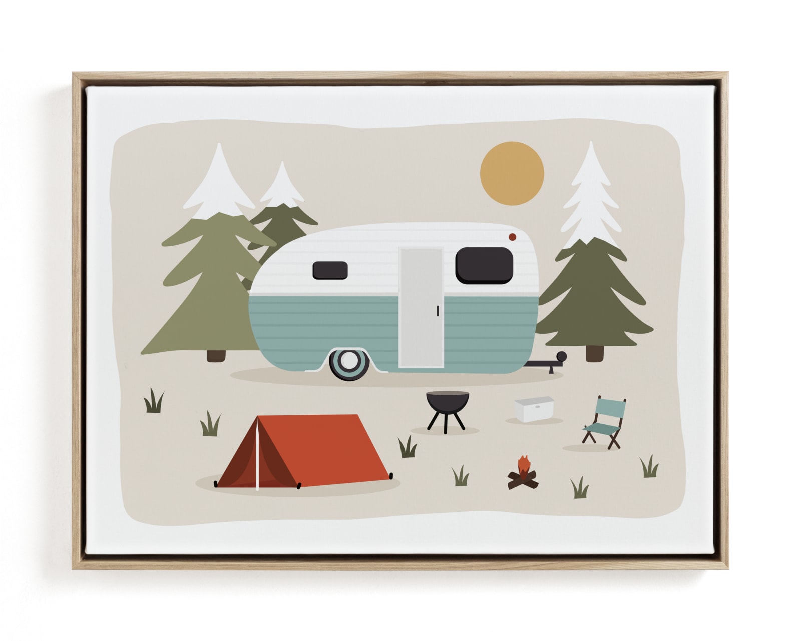 "Happy Camper" - Limited Edition Art Print by Christie Garcia in beautiful frame options and a variety of sizes.