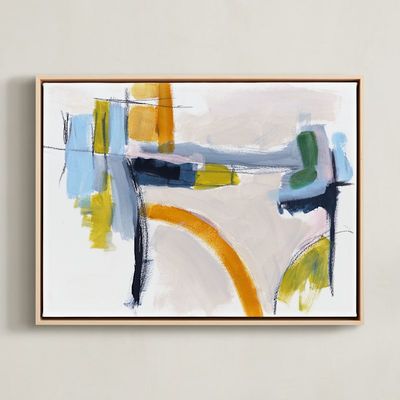 "Feeling The Day 2" - Art Print in Periwinkle by Karyn Denten - Framed Canvas