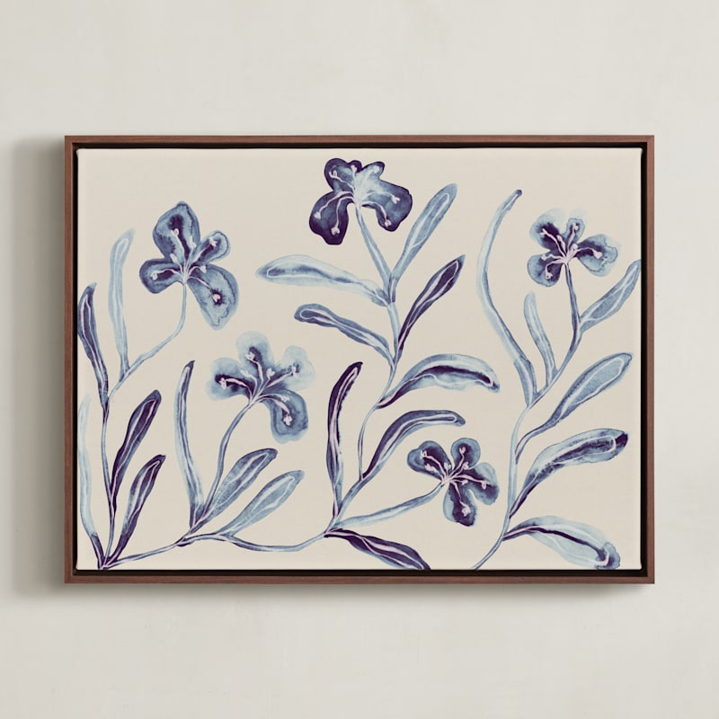 "Midnight Blossoms" - Art Print in Shadowed Lavender by Alisa Galitsyna - Framed Canvas