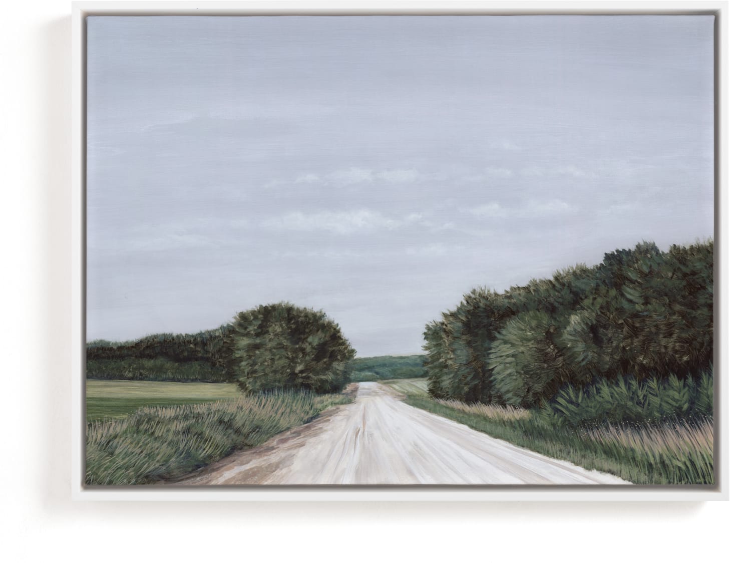 This is a classic colors, beige, green art by Hettie Roberts called Backroad.